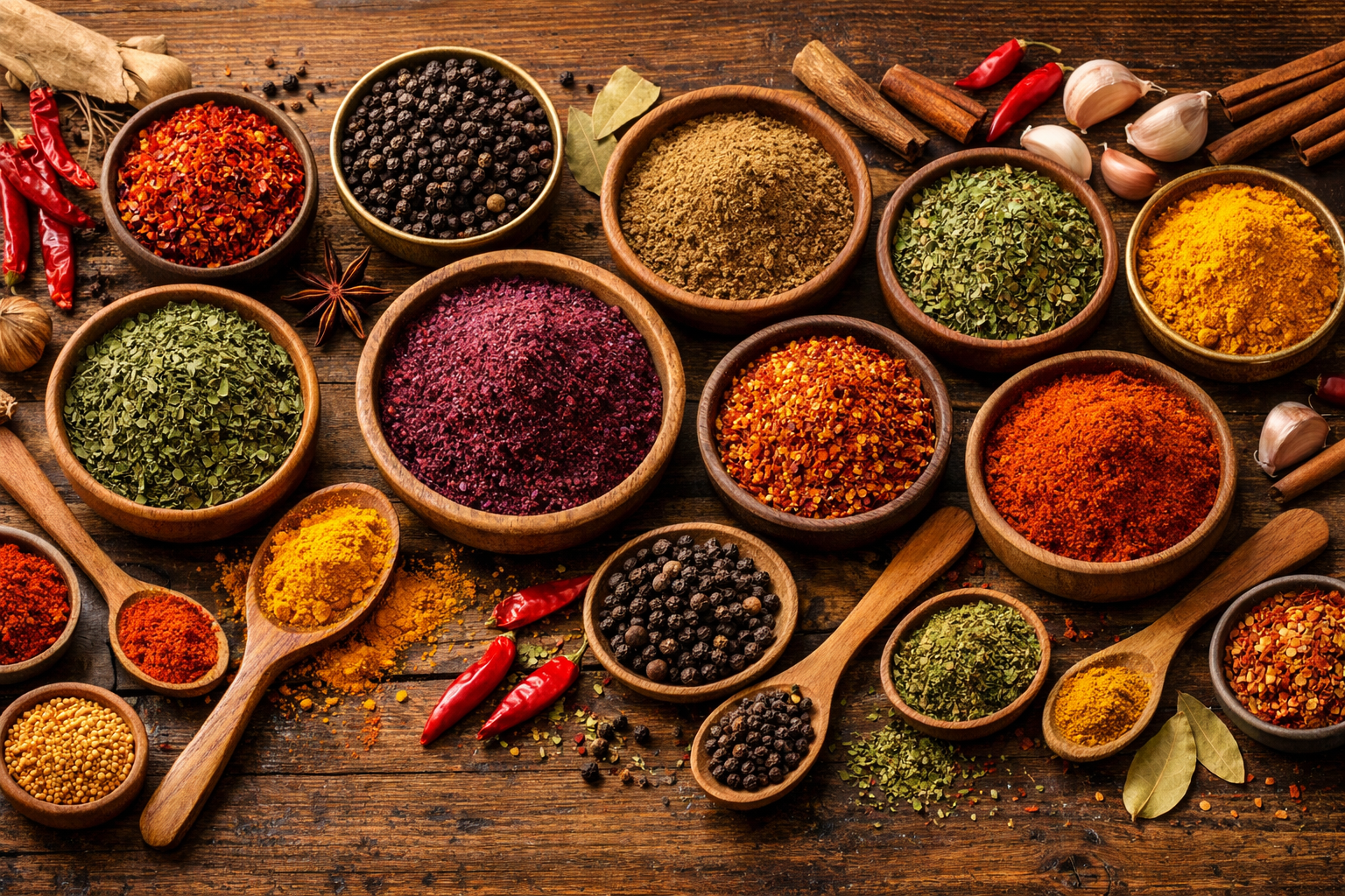 Turk mutfaginda kullanilan baharatlar