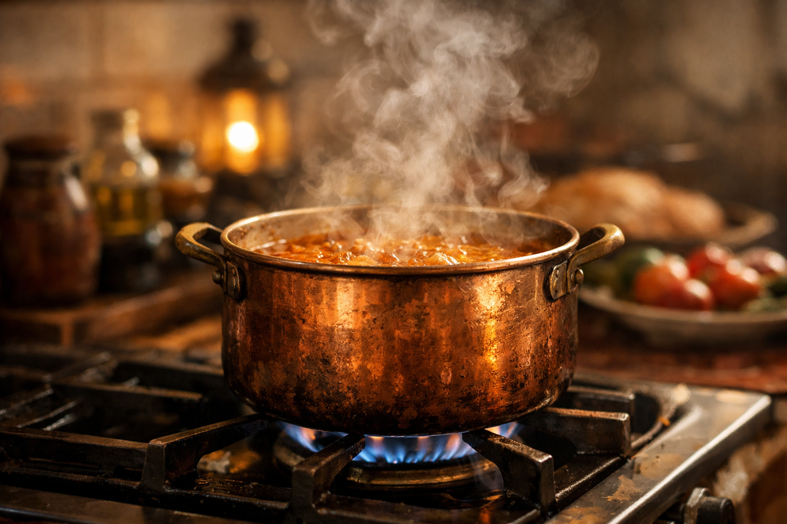 Bakir tencerede pisirme