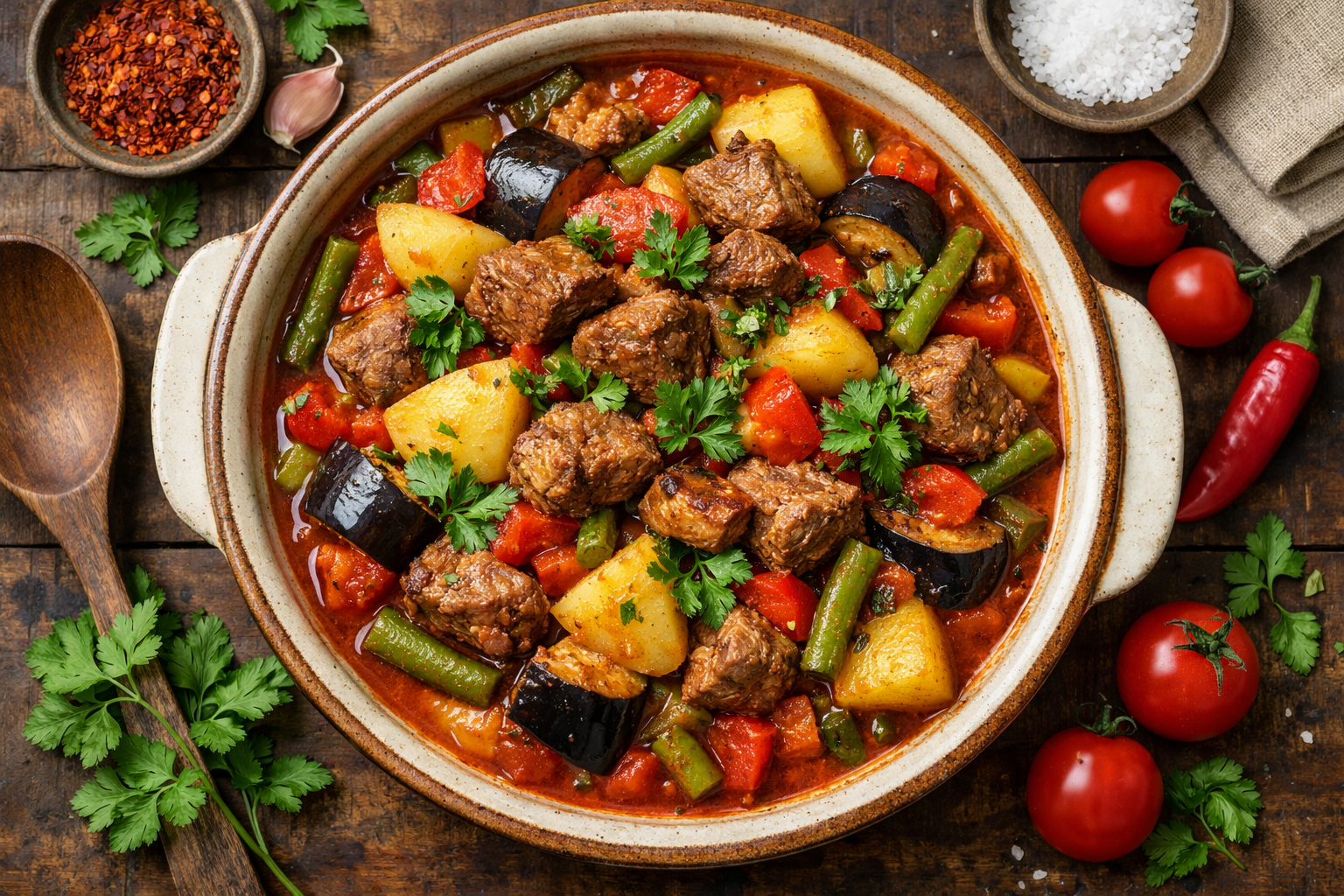 Mevsim sebzeli etli turlu